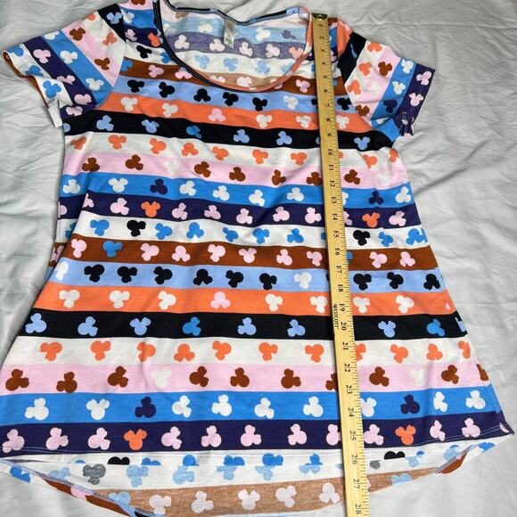 LuLaRoe Women's sz Medium Mickey Mouse Short Sleeve T-shirt Top Multi-color - Picture 6 of 6